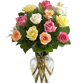 15 multi-colored roses | Flower Delivery Vladikavkaz